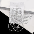 Elegant Minimalist Alloy Multi Size Round Hoop 6 Pair Set For Women Fashion Jewelry Earrings view 2