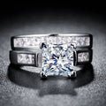 Couple Matching Rings For Men And Women Silver Plated 18K Gold Zircon Jewelry view 2