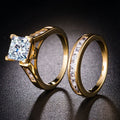 Couple Matching Rings For Men And Women Silver Plated 18K Gold Zircon Jewelry view 5