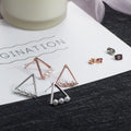 Elegant Korean Geometric Triangle Alloy Studs With Faux Pearl Beads Minimalist Women's Earrings view 2