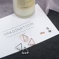 Elegant Korean Geometric Triangle Alloy Studs With Faux Pearl Beads Minimalist Women's Earrings view 3
