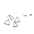 Elegant Korean Geometric Triangle Alloy Studs With Faux Pearl Beads Minimalist Women's Earrings view 5