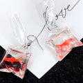 Cute Goldfish In Transparent Water Bag Resin Alloy Hook Dangle Earrings view 3