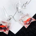 Cute Goldfish In Transparent Water Bag Resin Alloy Hook Dangle Earrings view 2