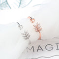 Korean Elegant Leaf Open Ring With Heart Zircon Thin Band Simple Colorfast Women Jewelry view 5