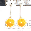 Cute Fruit Shape Alloy Rhinestone Long Dangle Clip On Strawberry Watermelon Lemon Kiwi Earrings view 5