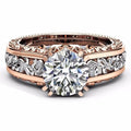 Women's Alloy 14K Rose Gold Plated Two Tone Ring, European Fashion Jewelry view 3
