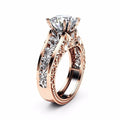 Women's Alloy 14K Rose Gold Plated Two Tone Ring, European Fashion Jewelry view 2