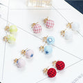 Korean Cute Ball Stud Earrings With Zircon Detail Simple Fresh Fashion Ear Jewelry For Women view 1