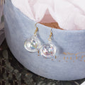 Transparent Glass Water Ball Long Chain Drop Earrings Elegant Minimalist Crystal Stud Earrings view 4
