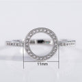 European Style Copper Silver Plated Zircon Engagement Couple Ring For Men And Women view 5