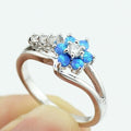 European Style Flower Ring For Women With Synthetic Opal Stone, Fashion Jewelry Accessory view 4