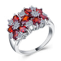 European American Women's Ring With Cubic Zirconia And Synthetic Gemstone Gift Jewelry view 6