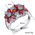 European American Women's Ring With Cubic Zirconia And Synthetic Gemstone Gift Jewelry view 5