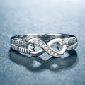 Fashion Women Zircon Wedding Ring Copper Platinum Plated European Style Jewelry view 2