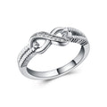 Fashion Women Zircon Wedding Ring Copper Platinum Plated European Style Jewelry view 1