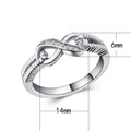 Fashion Women Zircon Wedding Ring Copper Platinum Plated European Style Jewelry view 5