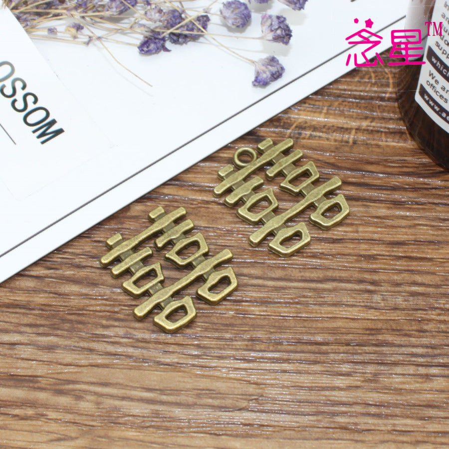 23×21mm Double Happiness Double-Sided Hollow Alloy Charm Pendant