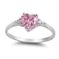 Heart Shape Copper Ring For Women With Zircon Inlay White Silver Plated Fashion Jewelry view 4