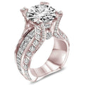 European Luxury Women's Ring, White Gold Plated Large Zircon Diamond Ring Jewelry For view 7