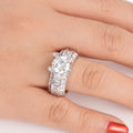 European Luxury Women's Ring, White Gold Plated Large Zircon Diamond Ring Jewelry For view 4