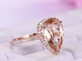 Luxury Large Teardrop Gemstone Women Ring Copper Rose Gold Plated Statement Jewelry view 2