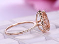 Luxury Large Teardrop Gemstone Women Ring Copper Rose Gold Plated Statement Jewelry view 4