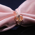 European Oval Simulated Diamond Heart Ring For Women, Copper Rose Gold Plated Zircon Jewelry view 4