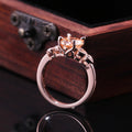 European Oval Simulated Diamond Heart Ring For Women, Copper Rose Gold Plated Zircon Jewelry view 2