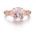 European Oval Simulated Diamond Heart Ring For Women, Copper Rose Gold Plated Zircon Jewelry view 6