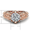 European Floral Vine Simulated Diamond Ring For Women, Luxury Rose Gold Plated Copper Zircon Ring view 5