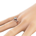 Delicate Women's Vine Shape Rose Gold Plated Copper Zircon Simulated Diamond Ring view 2
