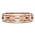 European Luxury Hollow Ring For Men And Women, Fashion Copper Rose Gold Plated Jewelry view 2