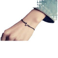 Korean Minimalist ECG Lightning Bracelet, Couple Heartbeat Frequency Charm Bracelet view 5