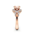 Champagne Square Zircon Twisted Ribbon Ring For Women, Rose Gold Plated Copper Micro Pave Jewelry view 2