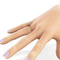 Creative Women's Twisted Plant Ring, Luxury Rose Gold Plated Copper Zircon Jewelry view 2