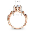 Creative Women's Twisted Plant Ring, Luxury Rose Gold Plated Copper Zircon Jewelry view 4