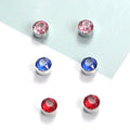 Korean Style Magnetic Round Rhinestone Crystal Stud Ear Clips Elegant No Piercing Unisex Earrings view 2