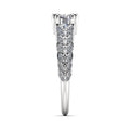 Elegant Double Row Leaf Simulated Diamond Ring For Women Copper Platinum Plated Zircon Jewelry view 2
