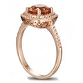 Elegant Champagne Cubic Zirconia Women's Ring, Rose Gold Plated Copper Simulated Gem Jewelry view 2