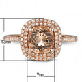 Elegant Champagne Cubic Zirconia Women's Ring, Rose Gold Plated Copper Simulated Gem Jewelry view 3