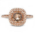 Elegant Champagne Cubic Zirconia Women's Ring, Rose Gold Plated Copper Simulated Gem Jewelry view 4
