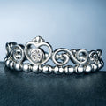 Simple Heart Crown Womens Ring, Fine Copper Silver Plated Zircon Jewelry Accessories view 5