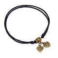Korean Simple Black Cord Anklet With Flower Eiffel Tower And Ship Wheel Charms For Women Bracelet view 4