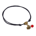 Korean Simple Black Cord Anklet With Flower Eiffel Tower And Ship Wheel Charms For Women Bracelet view 3