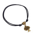 Korean Simple Black Cord Anklet With Flower Eiffel Tower And Ship Wheel Charms For Women Bracelet view 2