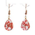 Fresh Dried Flower Glass Ball Teardrop Heart Alloy Hook Earrings For Women Elegant Floral Earrings view 5