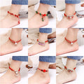 Korean Simple Bell Red String Anklet Handmade Braided Ethnic Foot Chain For Zodiac Year Bracelet view 1