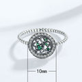 Simple Tree Of Life Plant Ring For Women, Silver Plated Copper Micro Pave Zircon Jewelry view 5