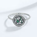 Simple Tree Of Life Plant Ring For Women, Silver Plated Copper Micro Pave Zircon Jewelry view 2